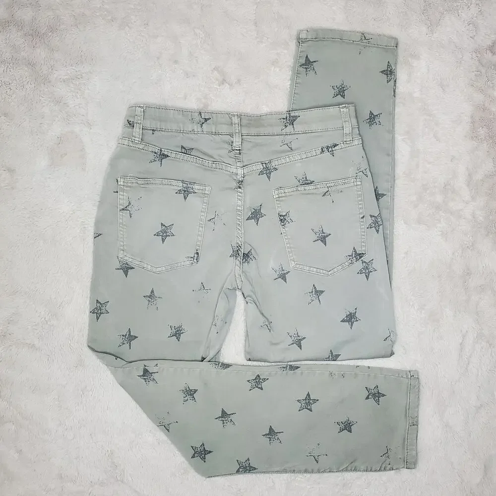 Anthropologie Easel Green Star Pants Small